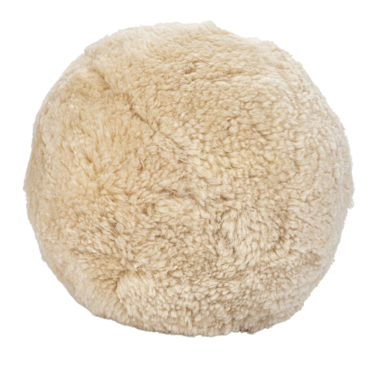Hello Honey® 12" Cream Soft Sheepskin Orb Pillow
